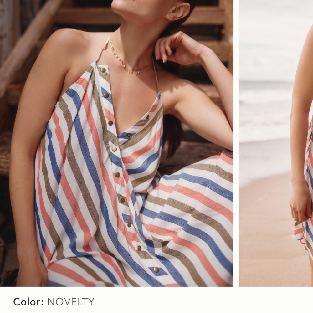 Anthropologie  tie neck button front dress